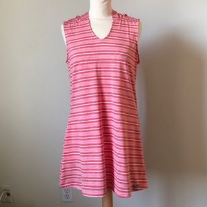 Purnell Red White Stripes Hoodie Dress M